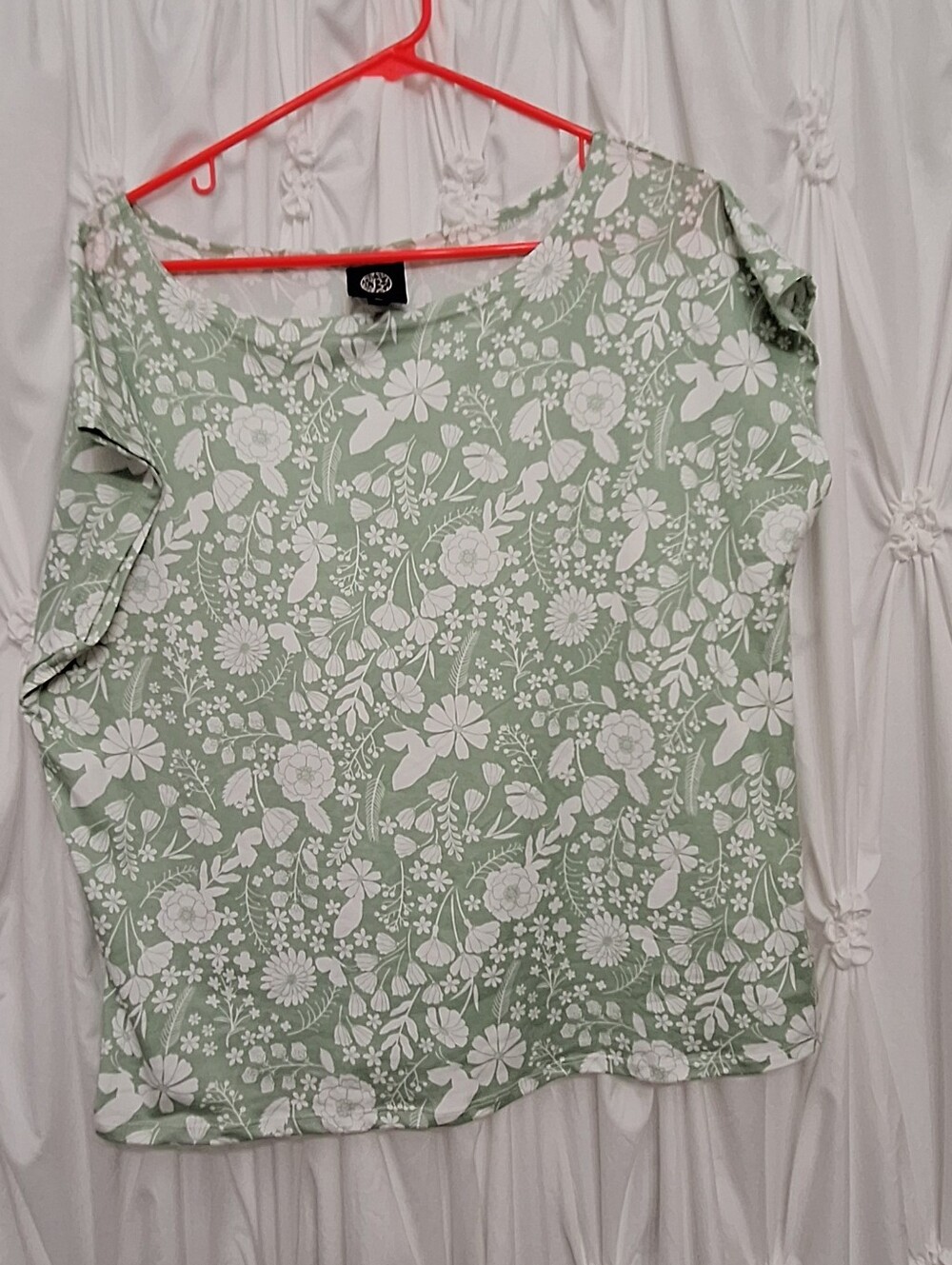 Light Green Floral Print Women’s Top